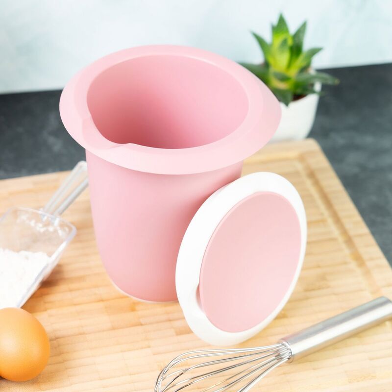 Blandskål 1 liter, rosa/vit