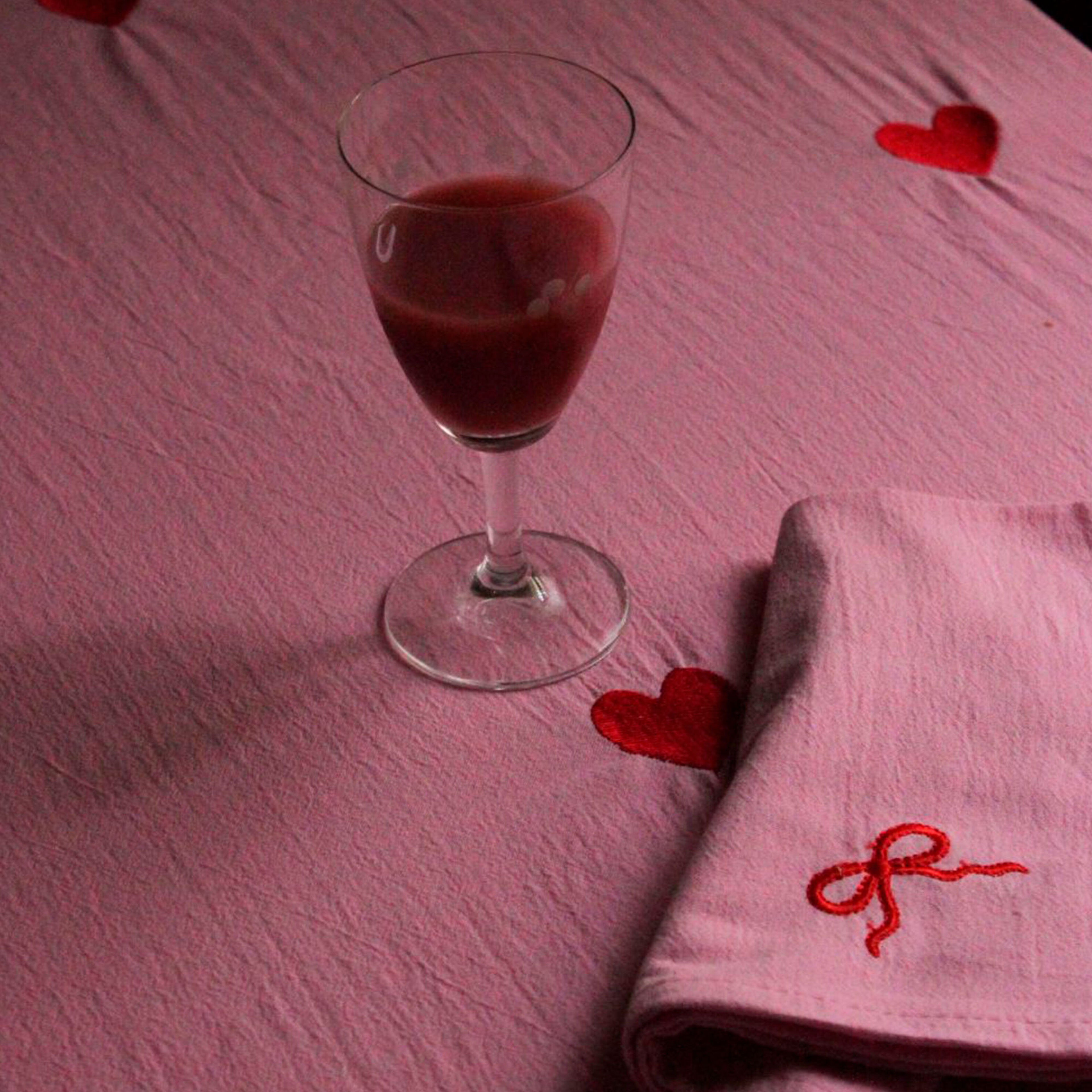 Midnatt Pink Bow serviett 40×40 cm 4-pakning, rosa