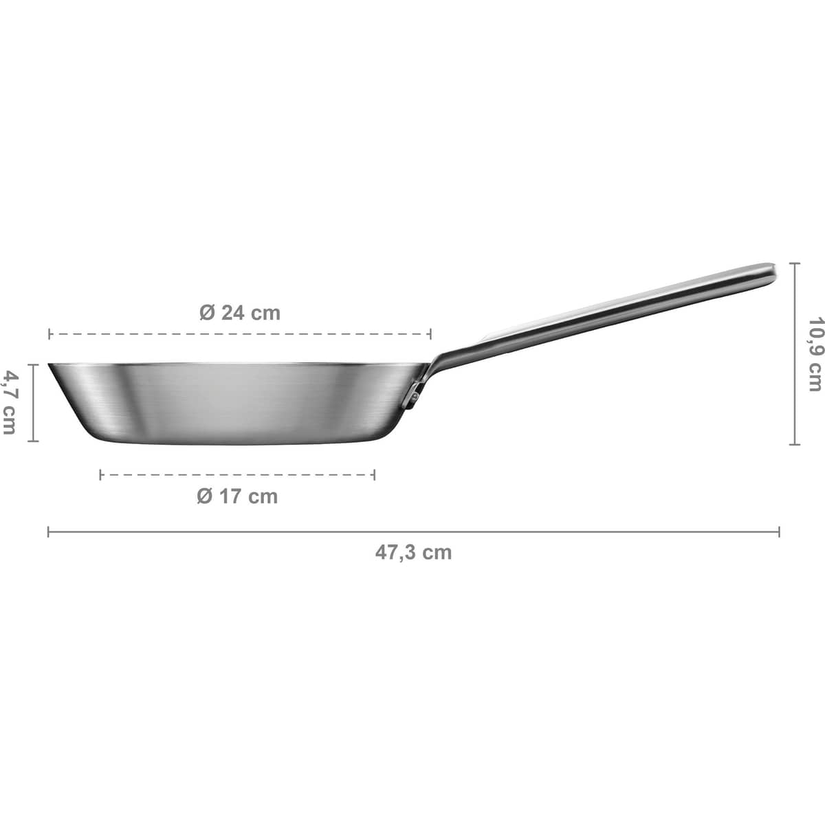 Norden stegepande uden belægning 24 cm, rustfrit stål