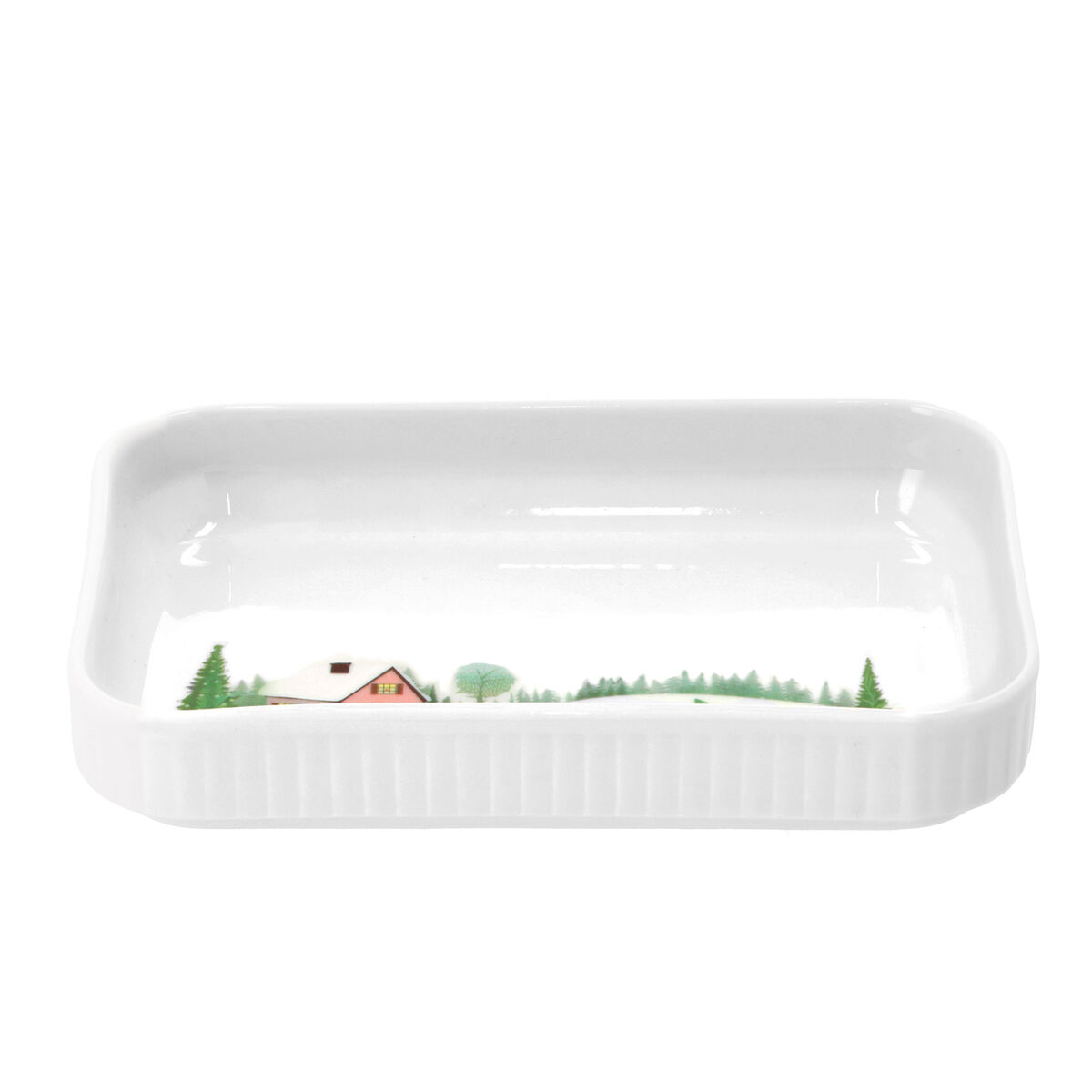Pillivuyt Vinter Plissé Fad Rektangulær 18 x 12 cm