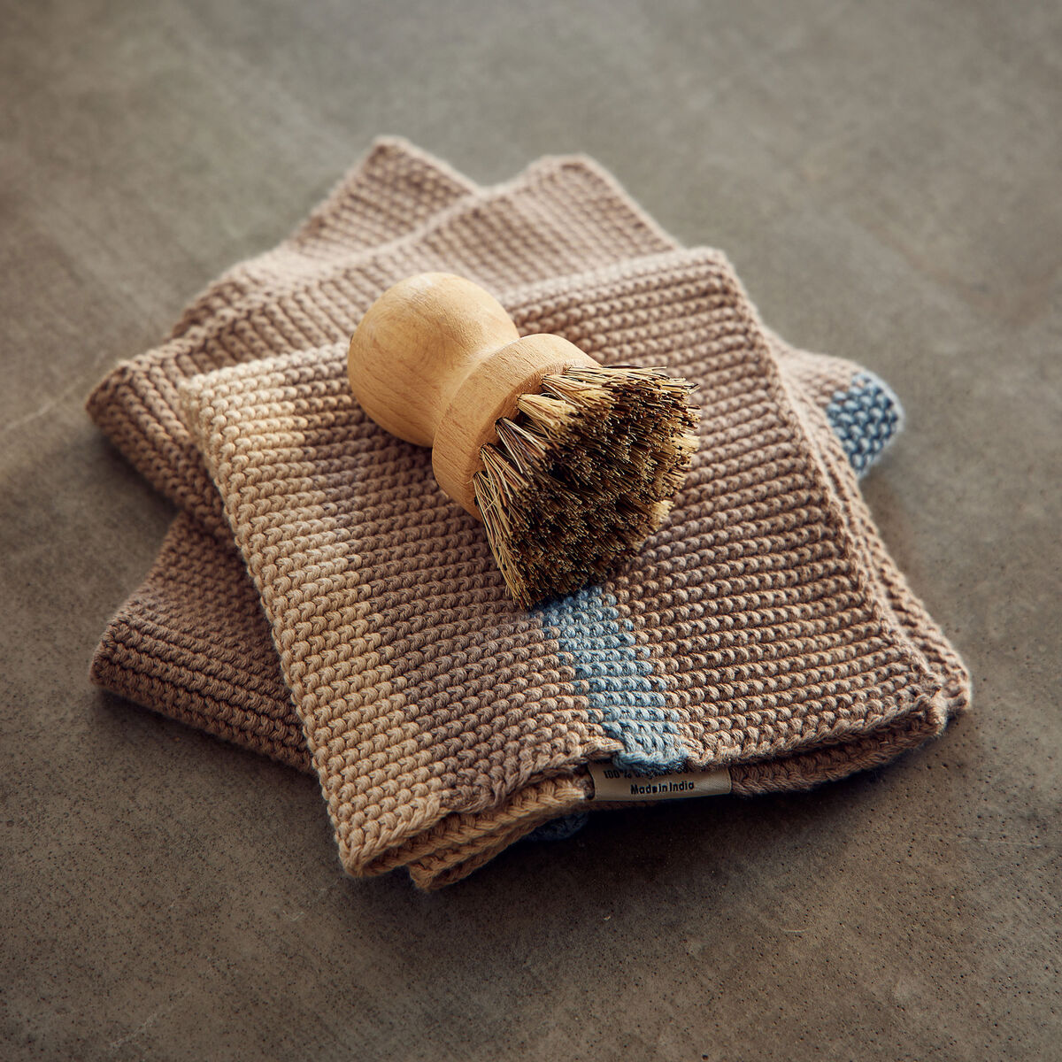 Tiskirätti 27 × 27 cm 2-pakkaus, beige/sininen