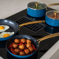 Combekk Stekepanne- og kasserollesett 10 deler, blå