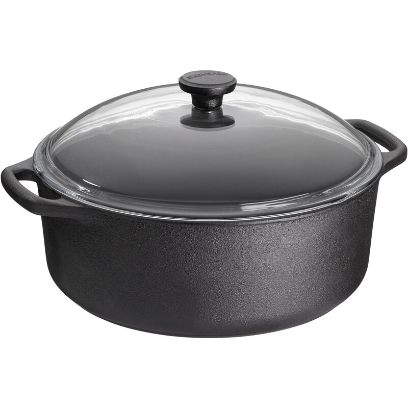 Rund Gryta 5,5 Liter Gjutjärn Glaslock