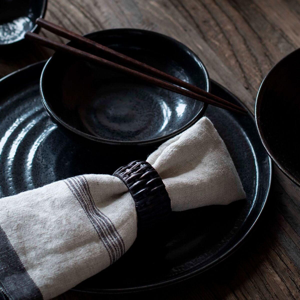 Thea serviett, denim stripe