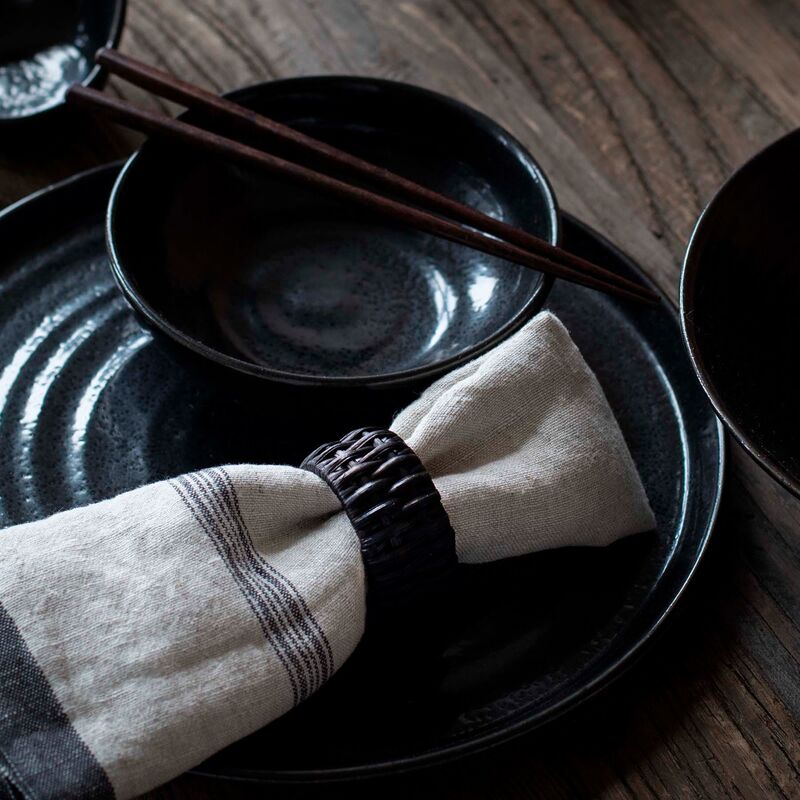 Thea serviet, denim stripe