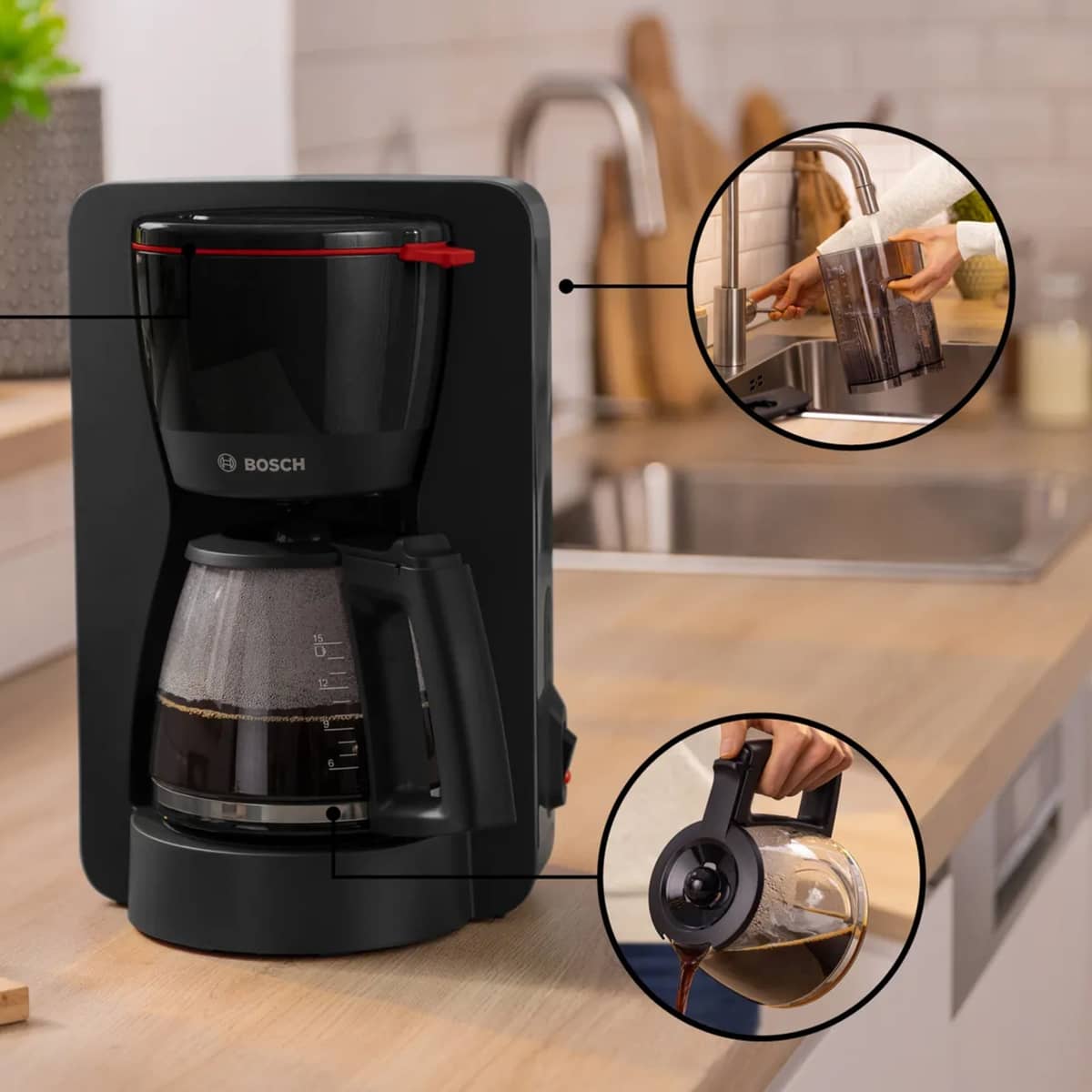 MyMoment Kaffemaskine med glaskande, sort