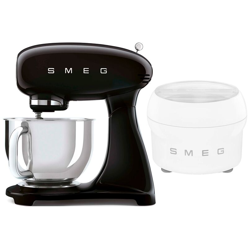 Kjøkkenmaskin med iskremmaskin, svart