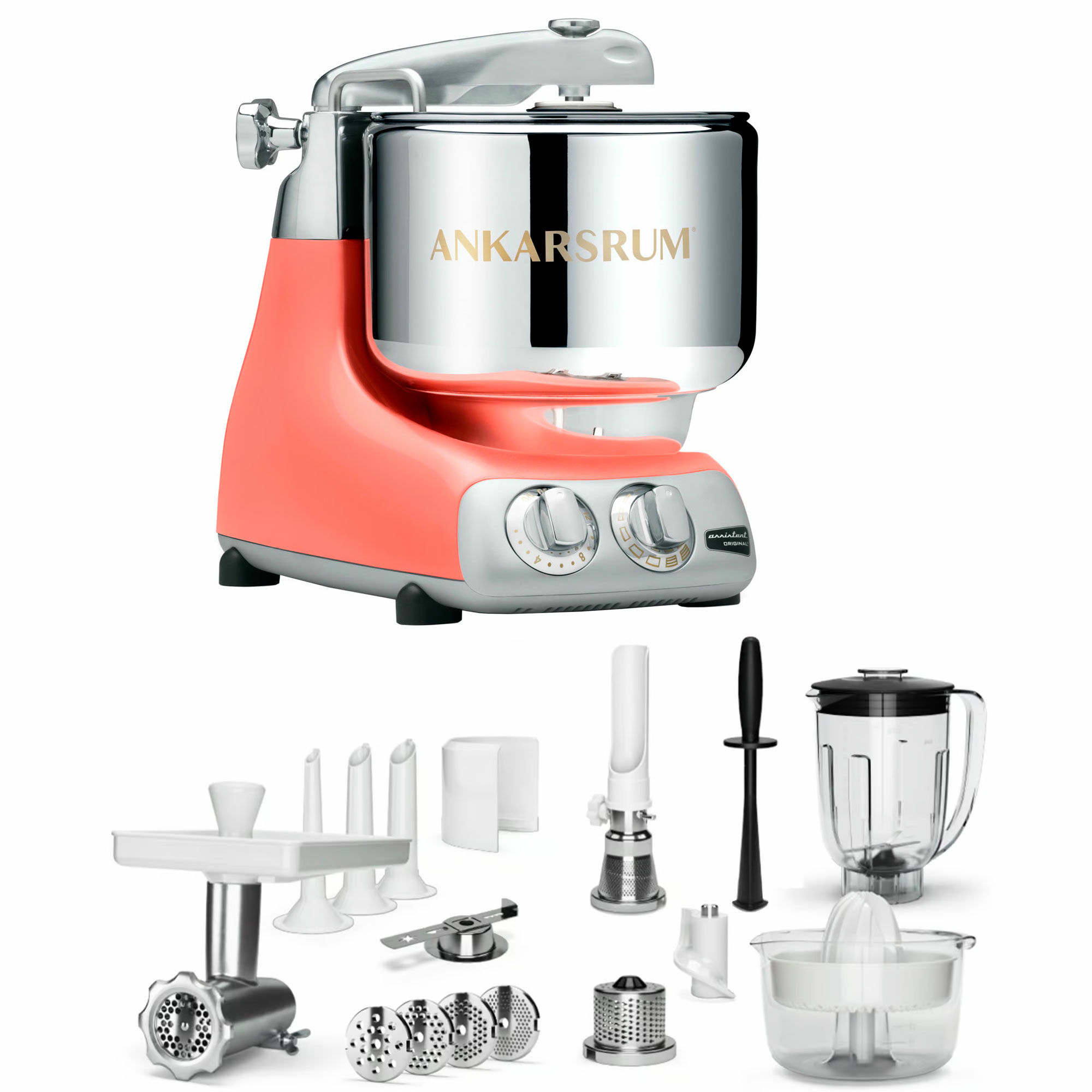 Ankarsrum Assistent Original AKM6230 Coral Crush + Deluxe tilbehørspakke