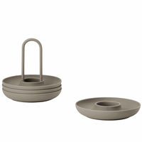 Äggkopp + hållare 4 st, taupe