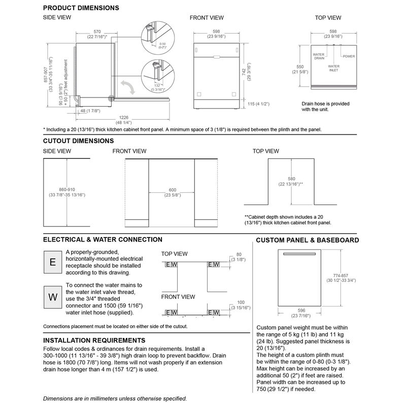 Modern Series integrerad diskmaskin med sliding-door, 60 cm XXL