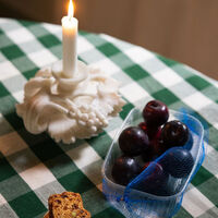 Elsa dug 250 × 145 cm, grøn/beige