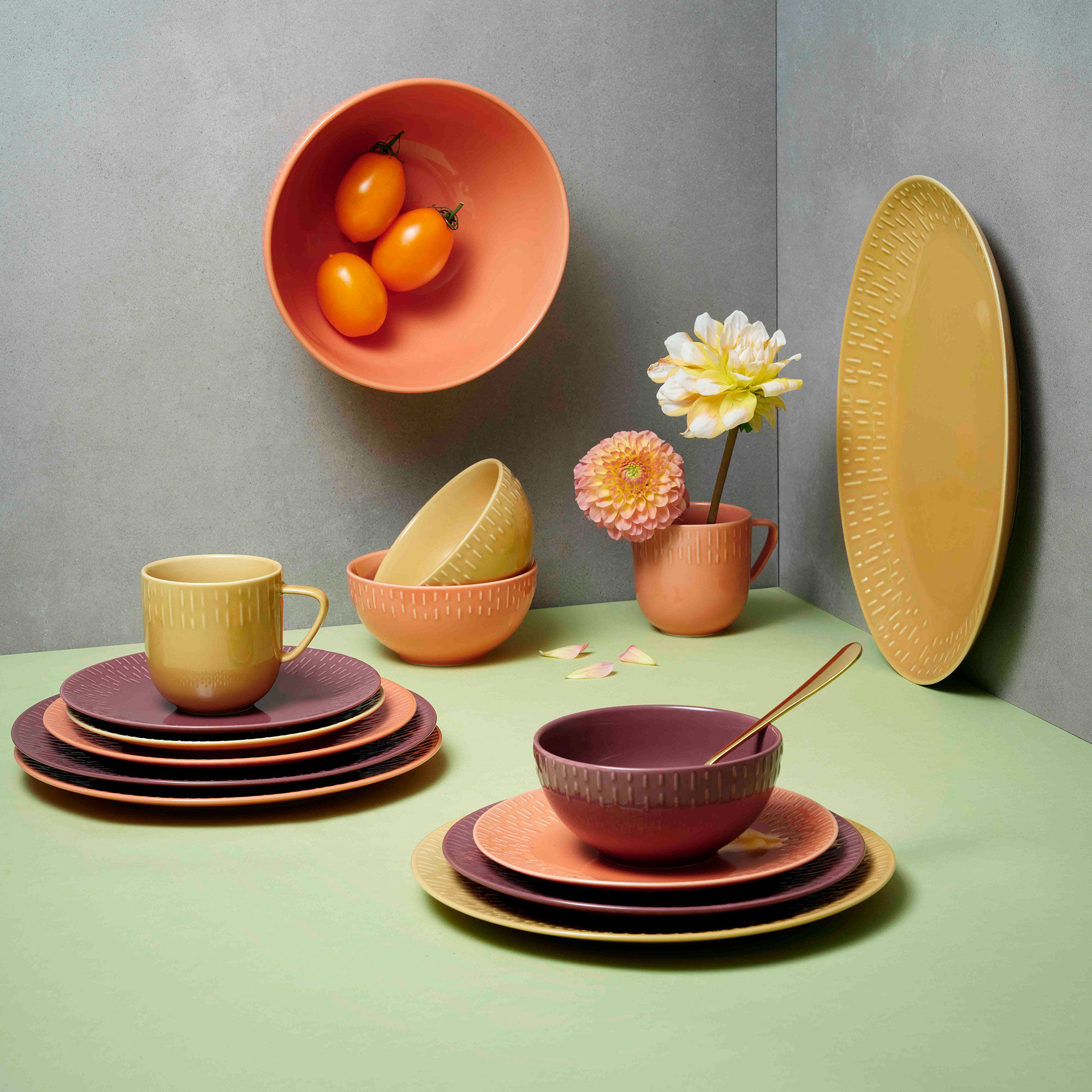 Confetti middagstallerken 27,5 cm, mustard