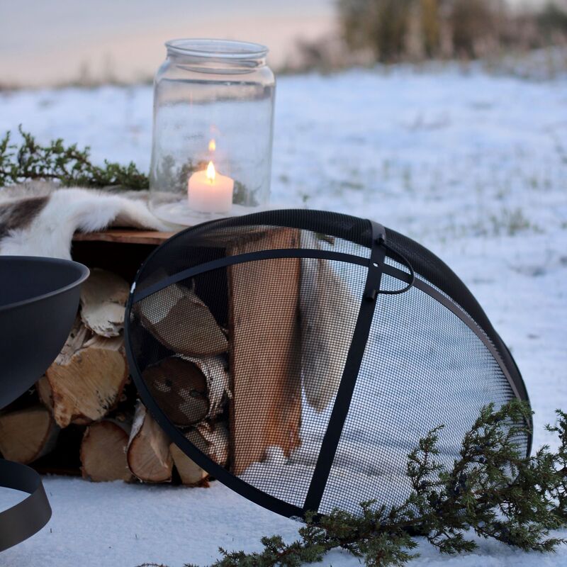 Traditional ildsted + gnistbeskyttelse