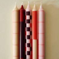 HAY Pattern Steariinikynttilä 4 kpl, punainen/bordeaux