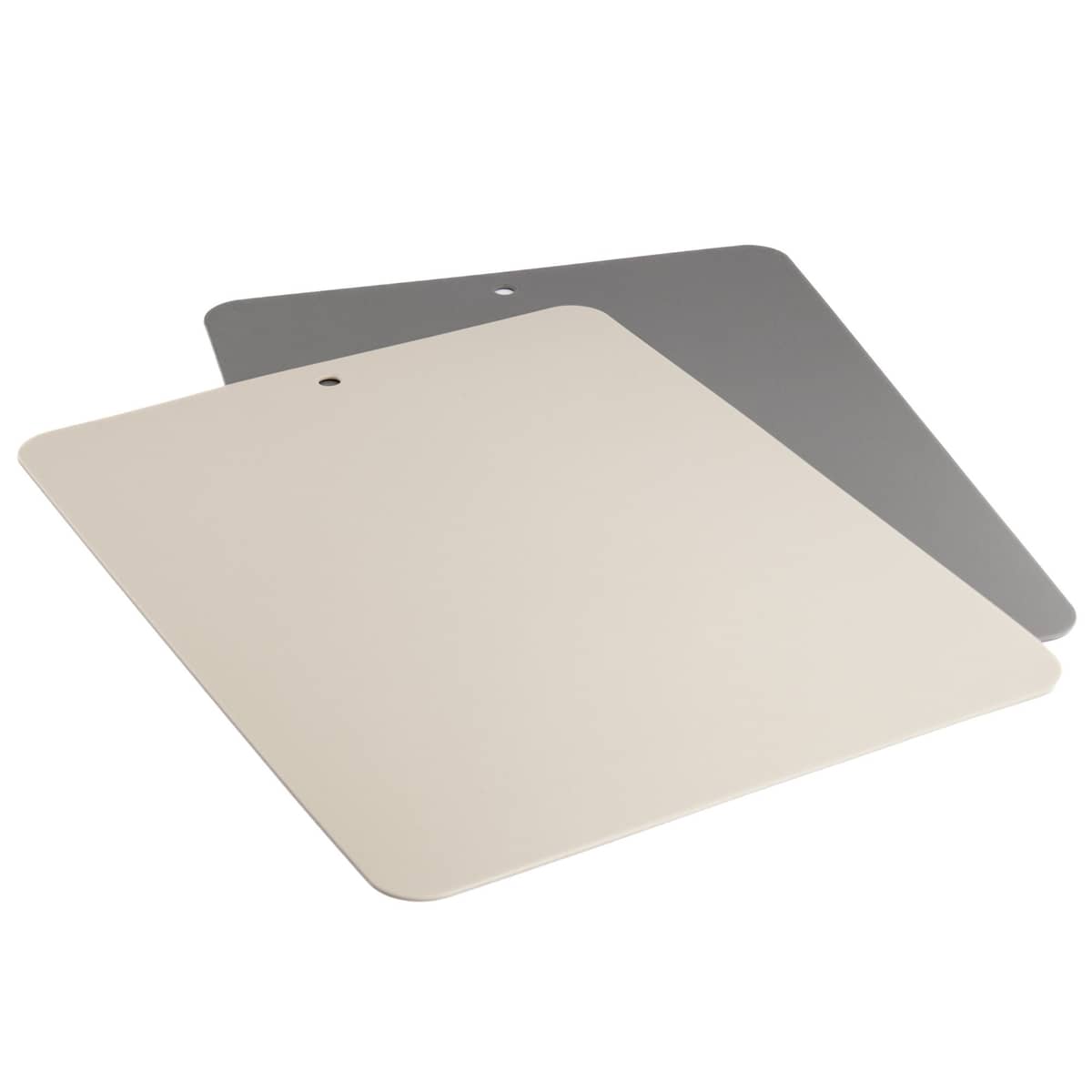 Kätevä leikkuulauta biomuovia, 2-pakkaus, beige/harmaa
