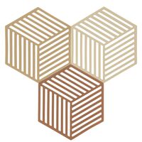Hexagon Bordskåner, kaki/sand, 3 stk.