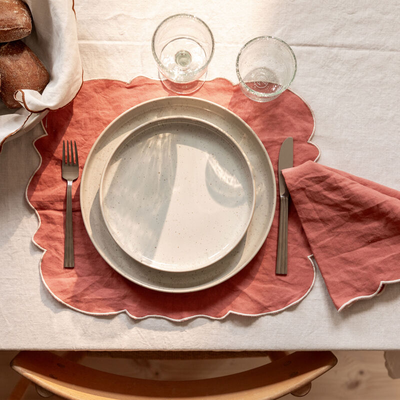 Decotique Gia linservett 45 × 45 cm 2-pack, rosa/vit