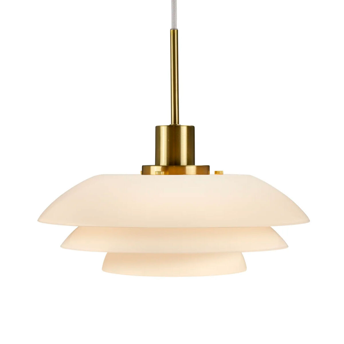 Dyberg Larsen DL31 pendellampa, vit/mässing