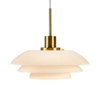 Dyberg Larsen DL31 pendellampa, vit/mässing