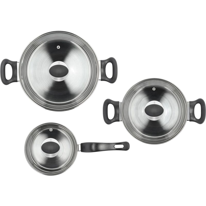 Grydesæt 6 dele, rustfrit stål