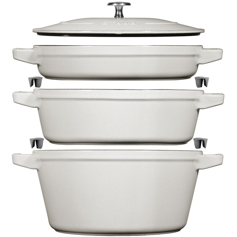 Grytesett i støpejern 24 cm, White Truffle