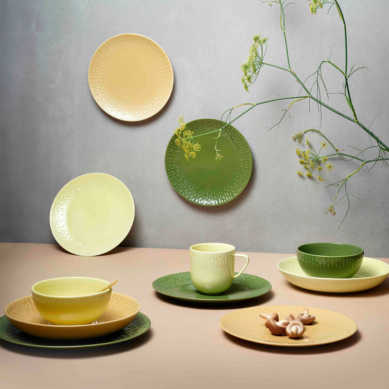 Confetti aamiaislautanen 24 cm, mustard