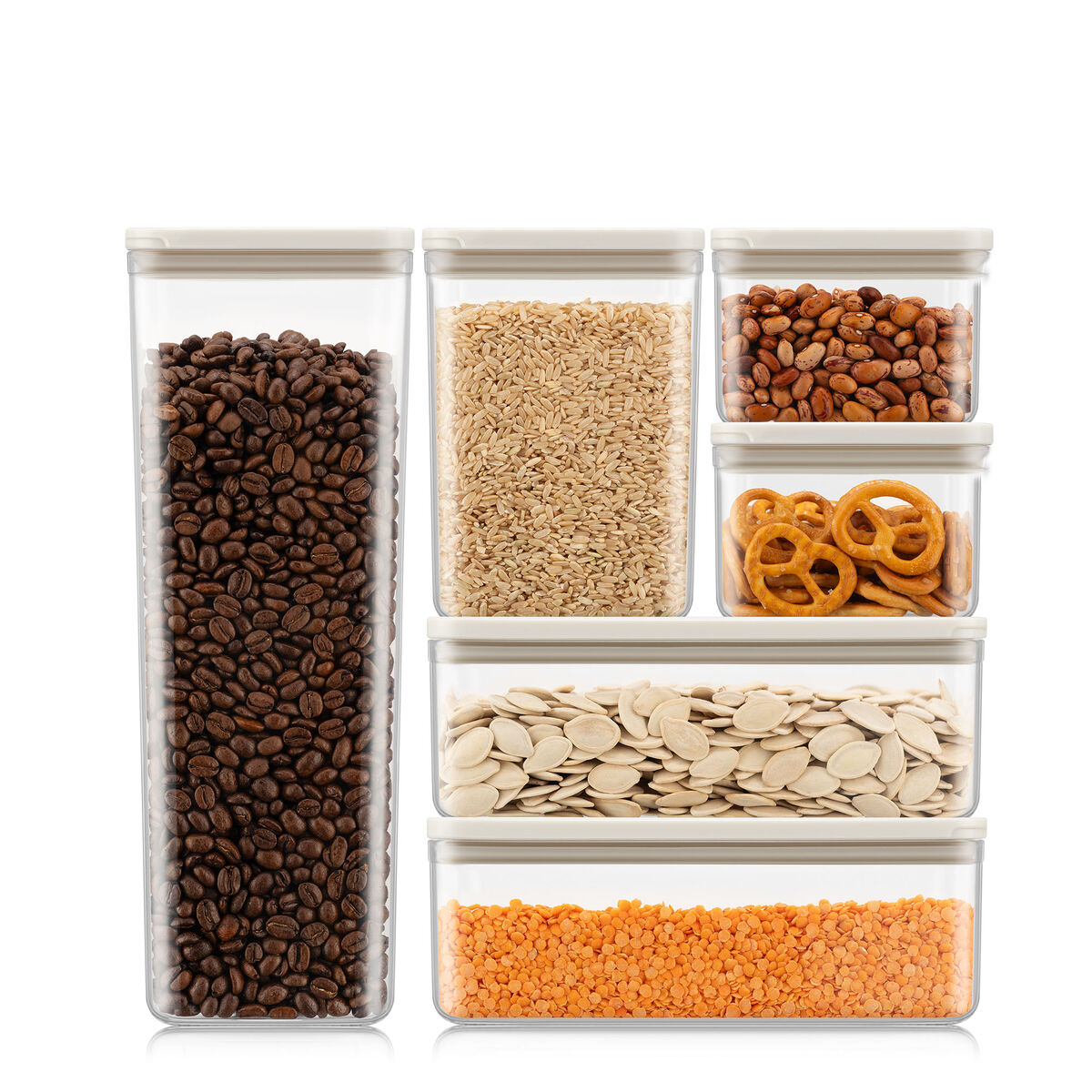 Canteen oppbevaringsbokser 6 deler, hvit