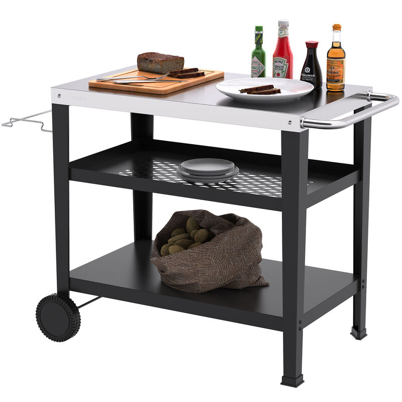 Vogn til stegebord med 4 brændere