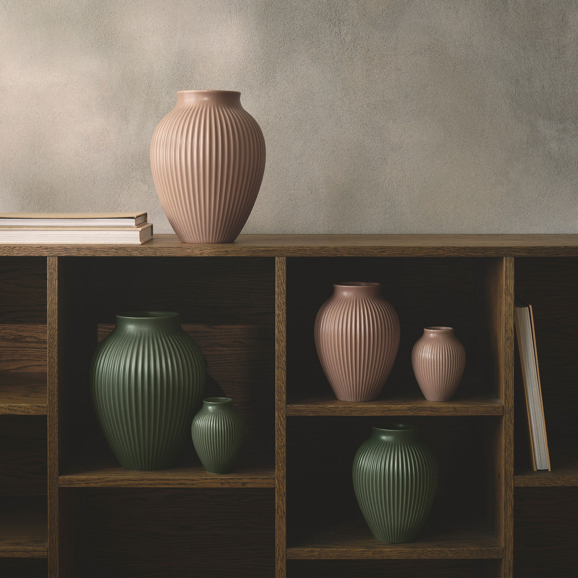 Knabstrup Ripple Celadon Vase 27 cm, grønn