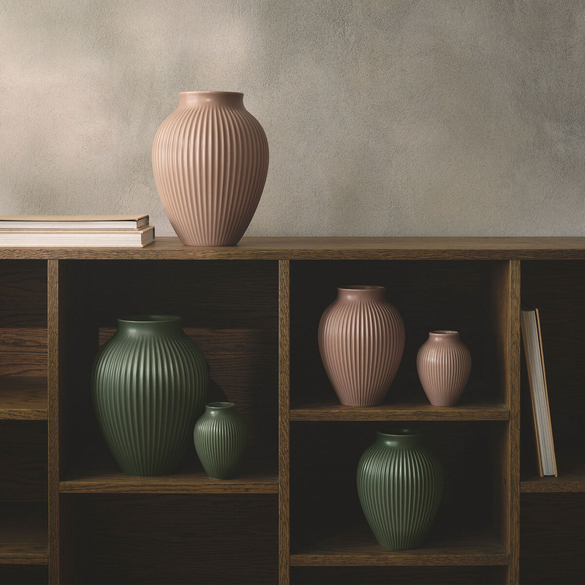 Knabstrup Ripple Celadon Vase 27 cm, grønn