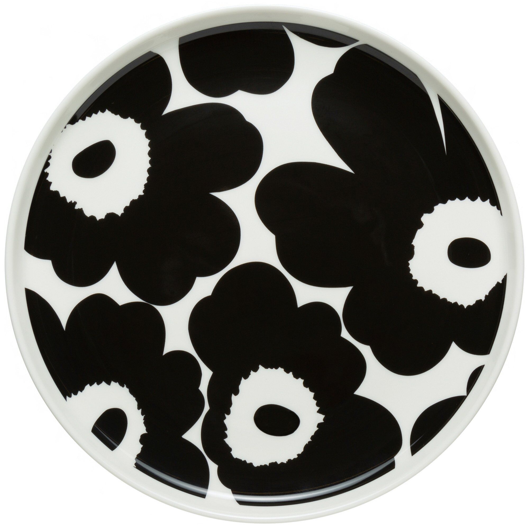 Marimekko - Oiva Unikko tallerken 20 cm svart/hvit