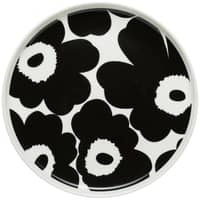 Unikko tallrik, 20 cm, vit/svart