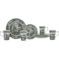 Heritage Green Italian servis 12 delar, grön/vit