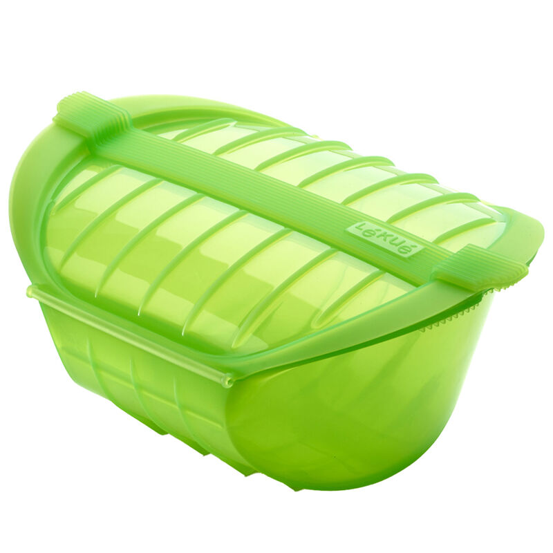 Dyb dampkoger med bakke til mikroovn, grøn