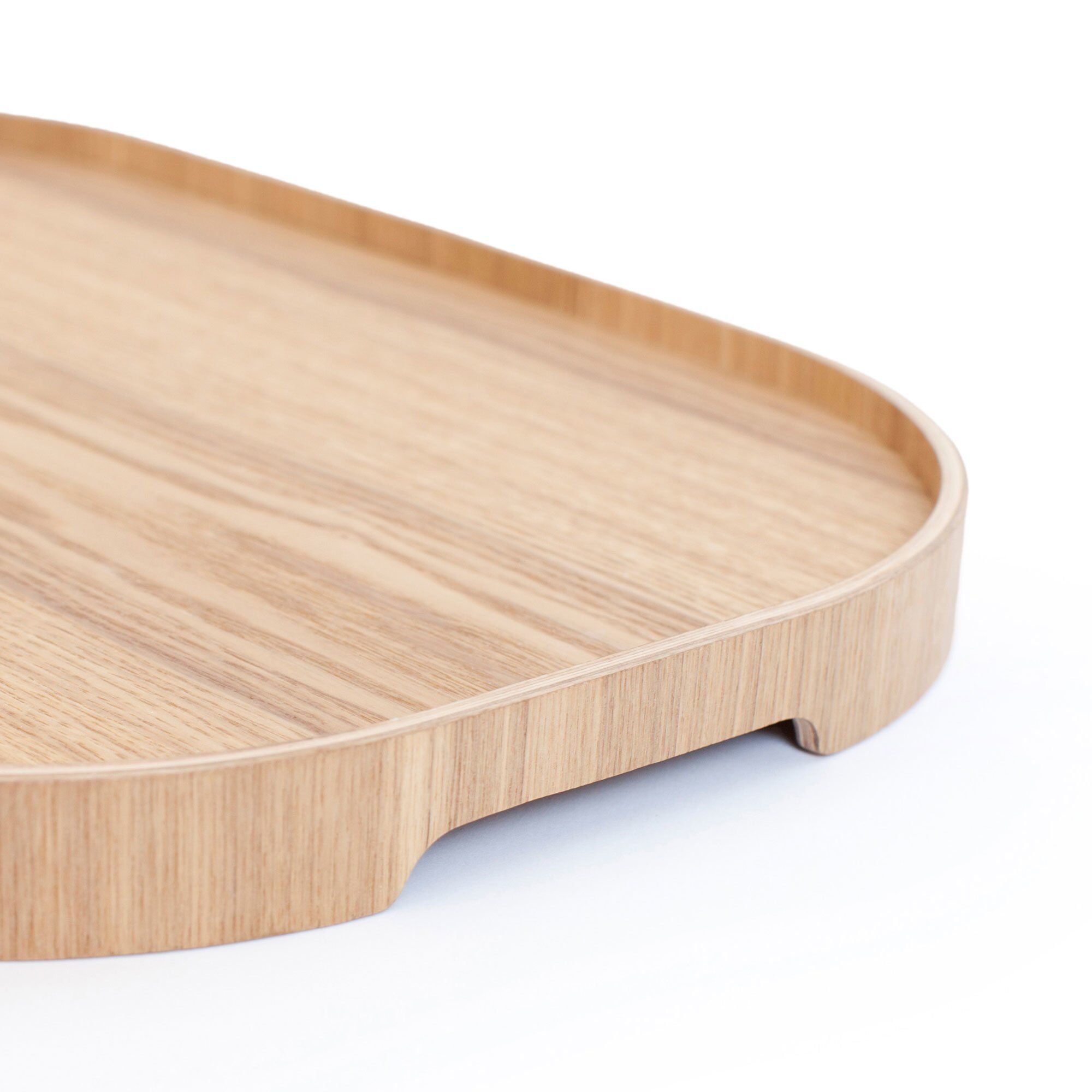 Alternativ bild 1 för Bosign CurveLine serveringsbricka med antislip, large, pilträ/grå