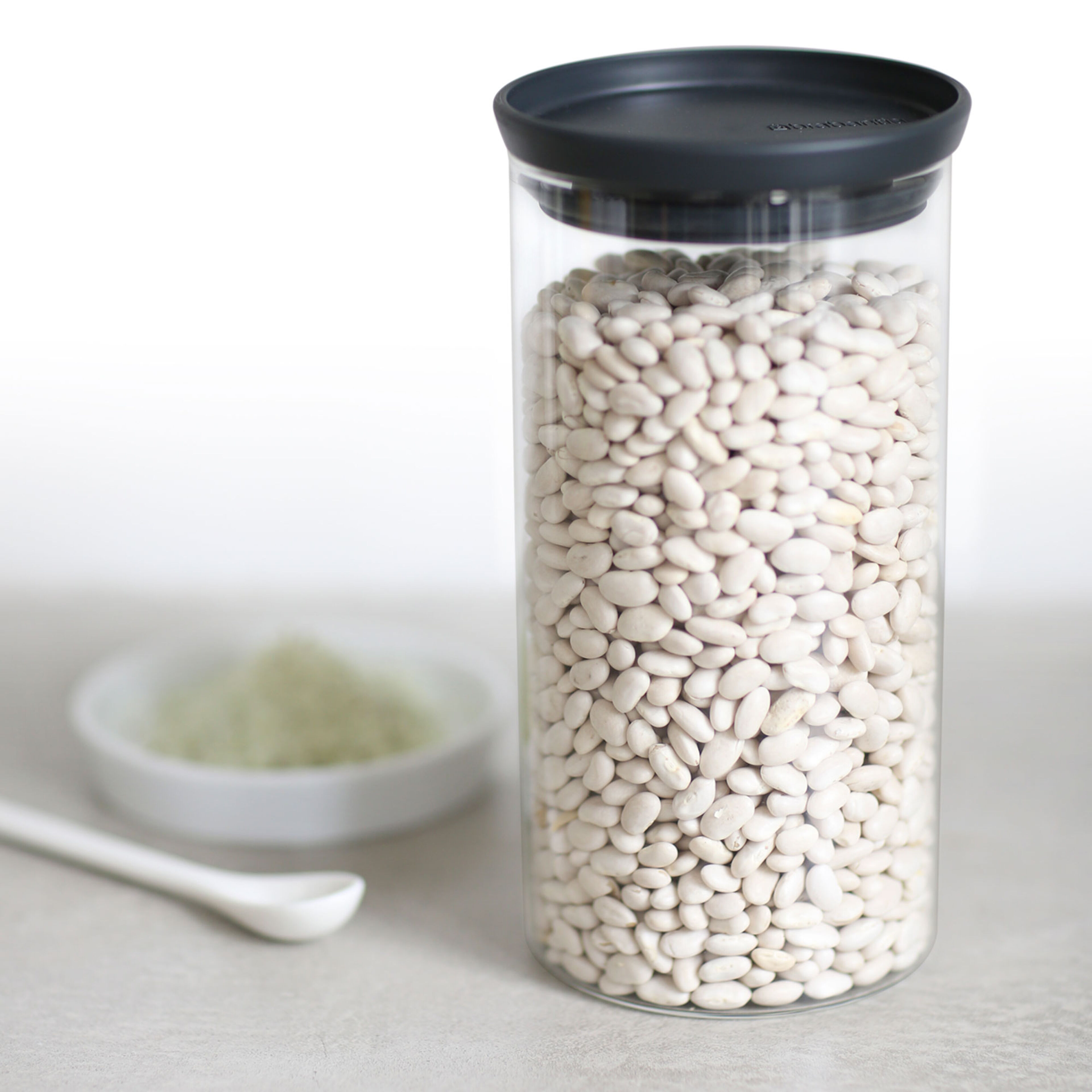 Stabelbar glasskrukke 1,1 liter, transparent