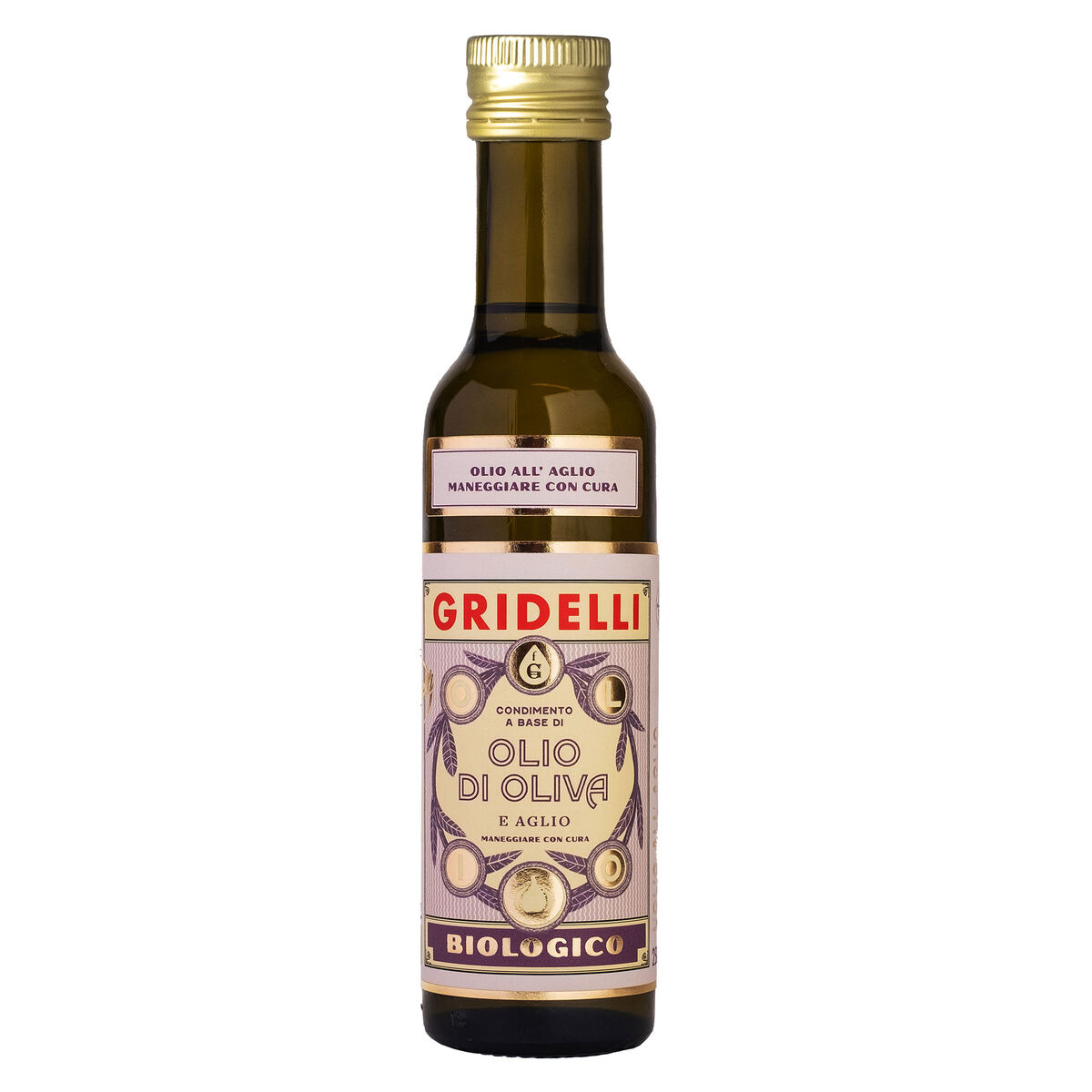 Gridelli Olio e aglio / Olivenolie m. hvidløg 250 ml