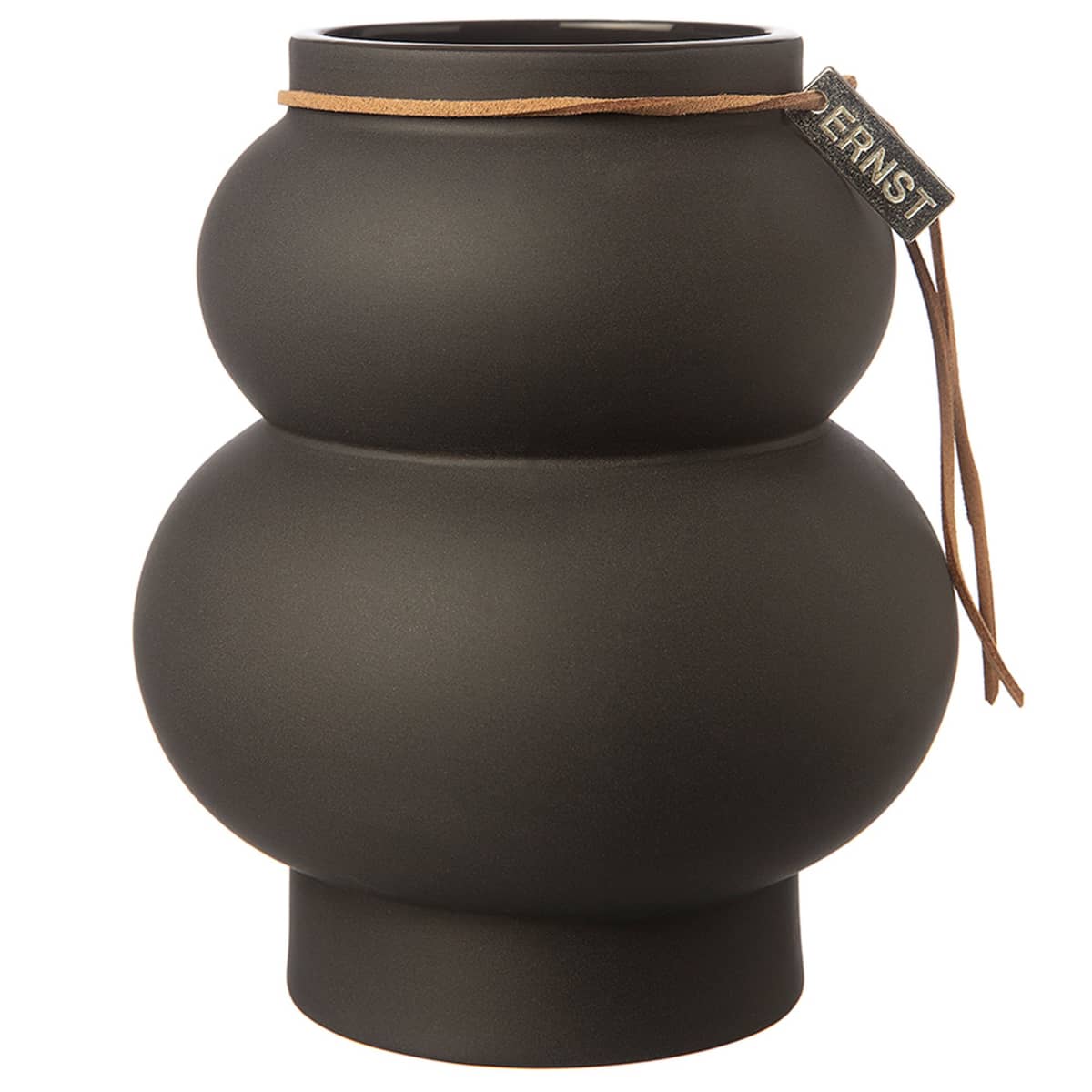 Ernst Vas Kurvig Mörkgrå, 14 cm
