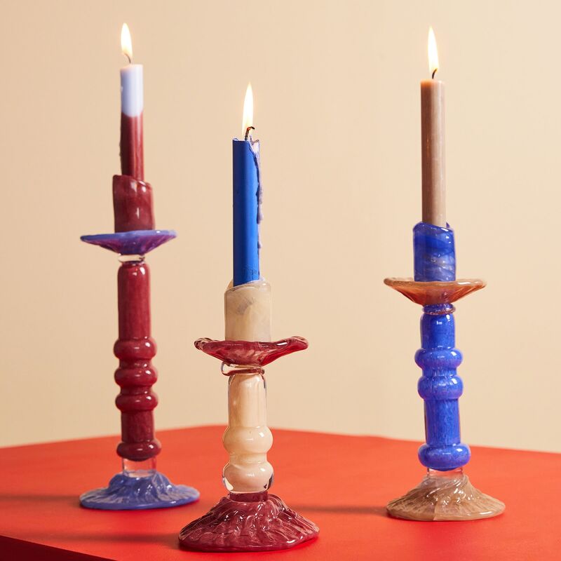 ljusstake 22 cm, beige