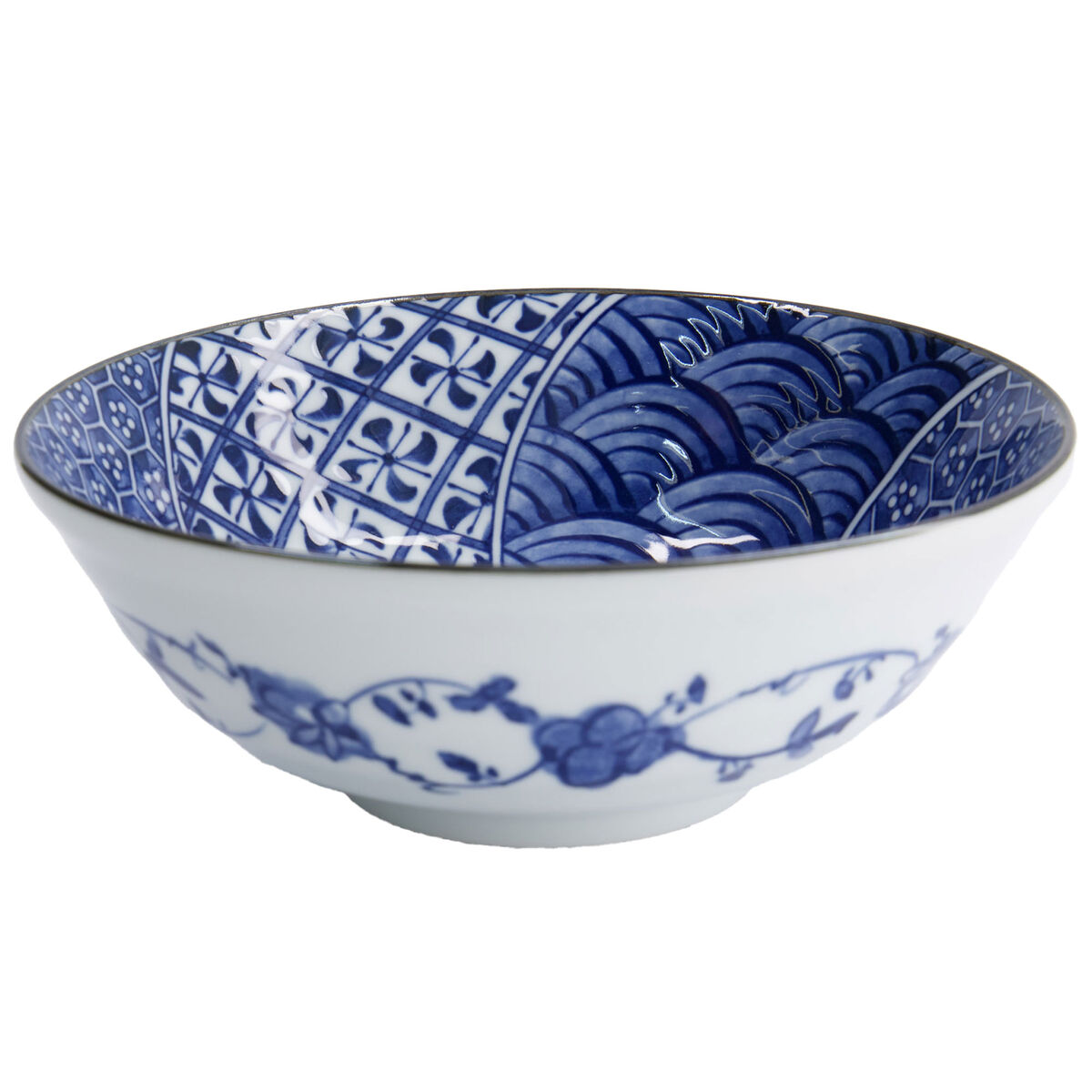 Tokyo Design Studio Natsu Shozui Ramen skål 1000 ml, blå/hvid