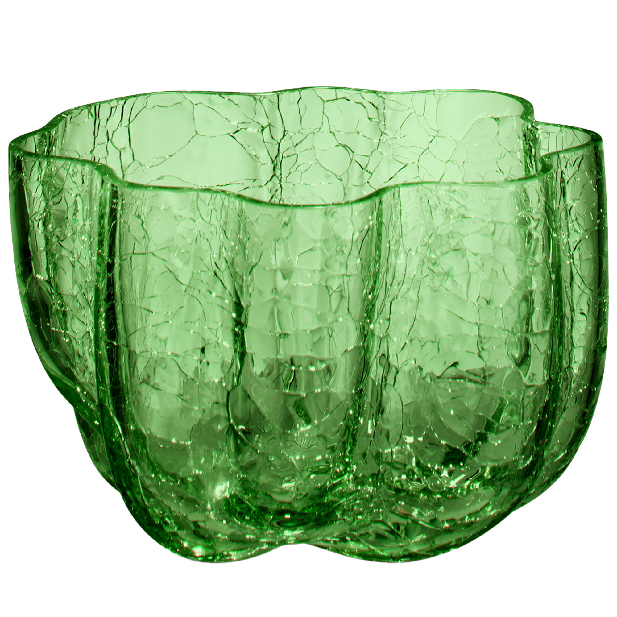 Kosta Boda Crackle ljuslykta 58 mm, mökrgrön