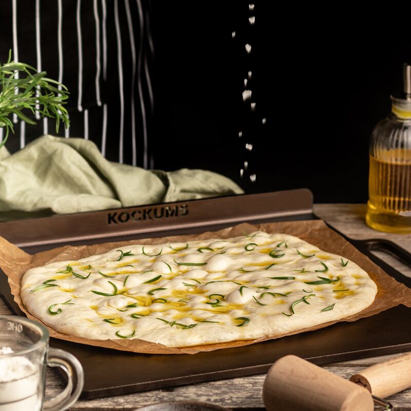 Bak/Pizzastål med uppvik, 37x32 cm