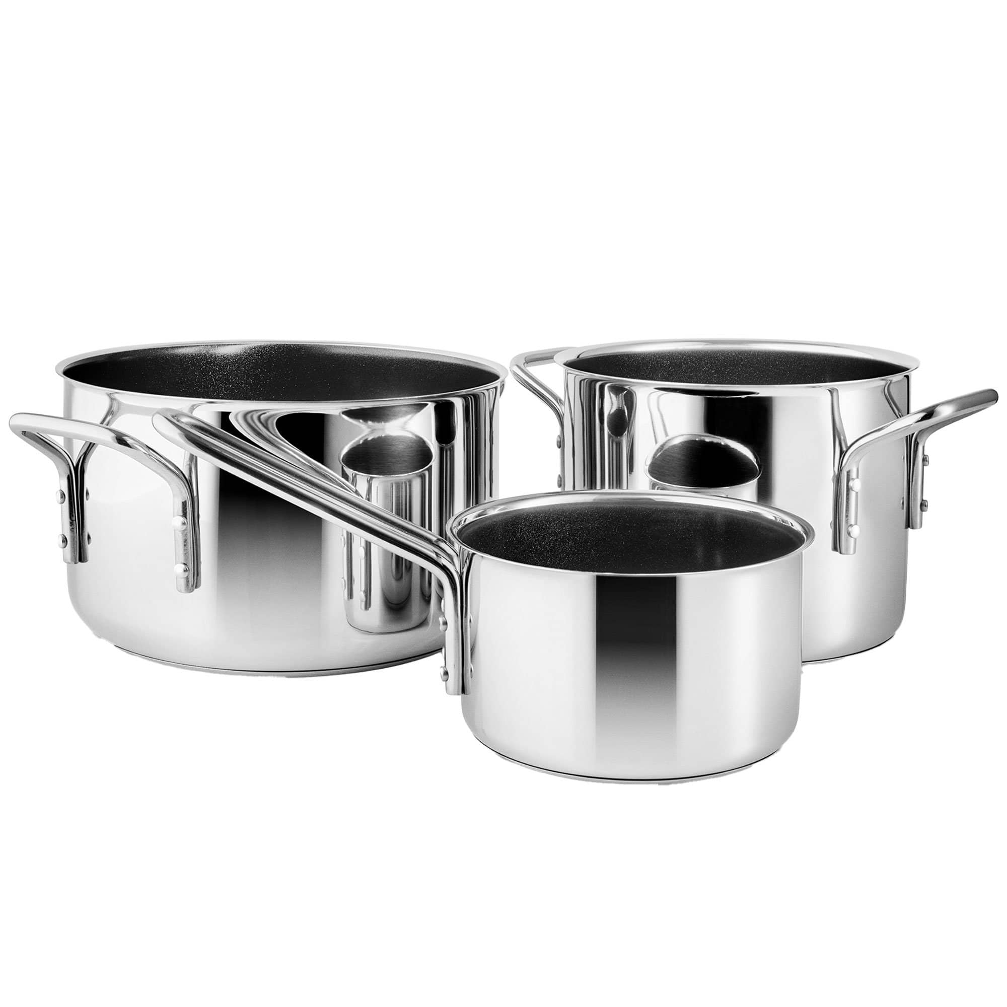 Ceramic Slip-LetÂ® 3-delt kasserollesett, rustfritt stål