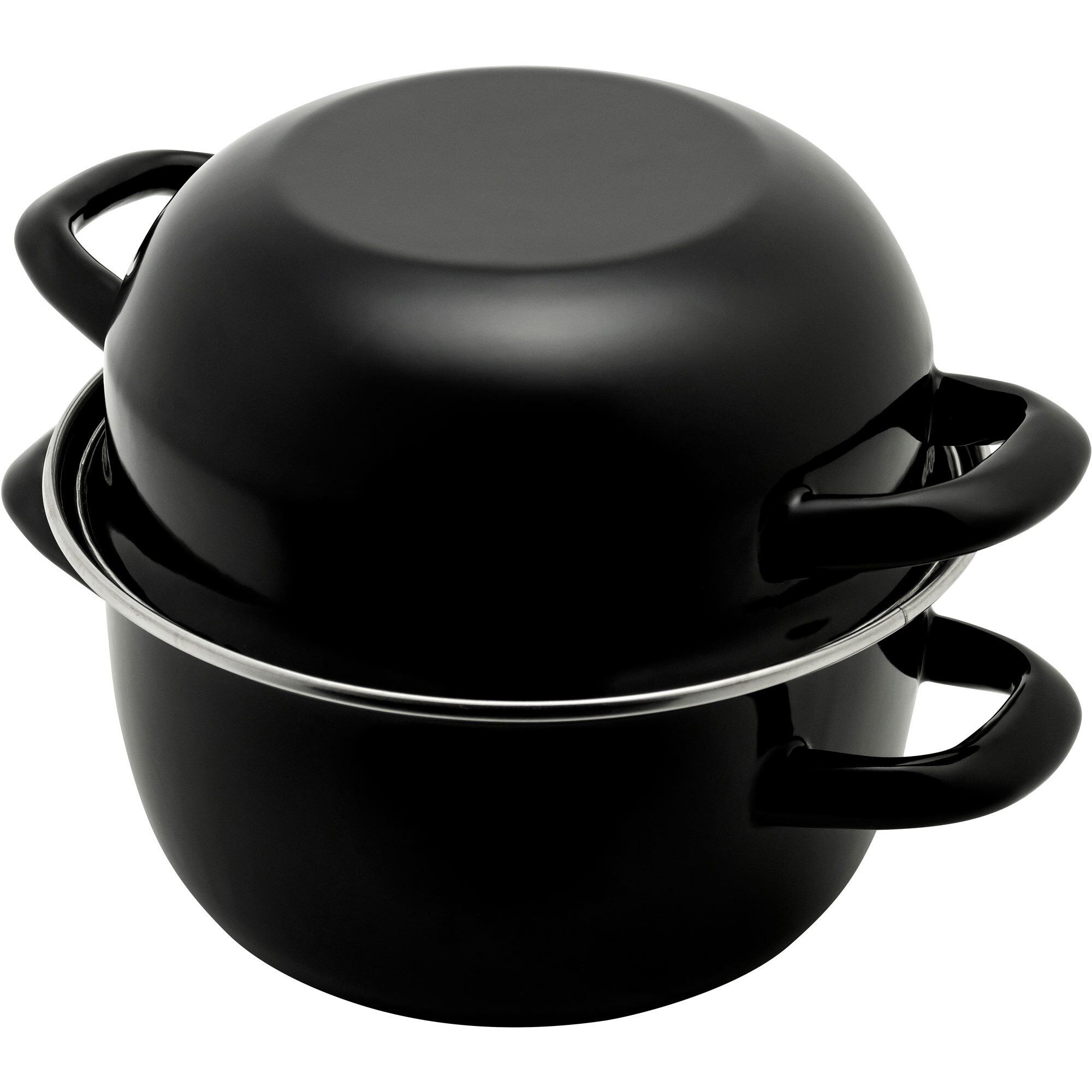 Musselgryta med lock 3 liter, emaljerad