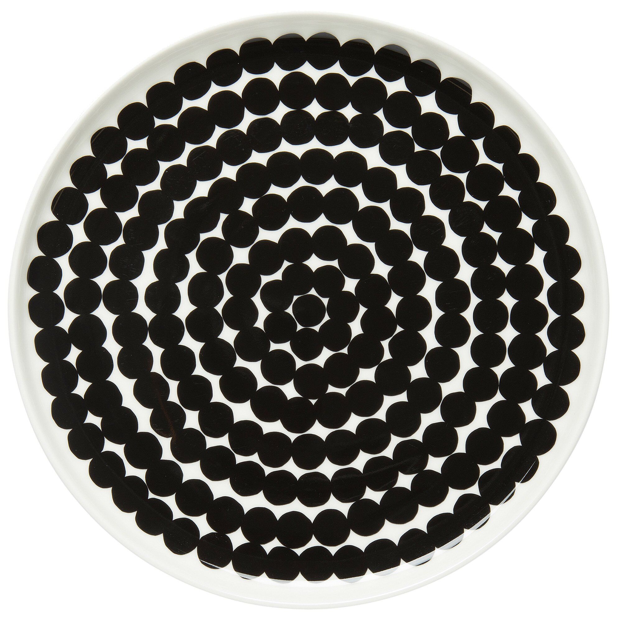 Marimekko Räsymatto tallerken 20 cm, 6-pakn. sort-hvit svart-hvit