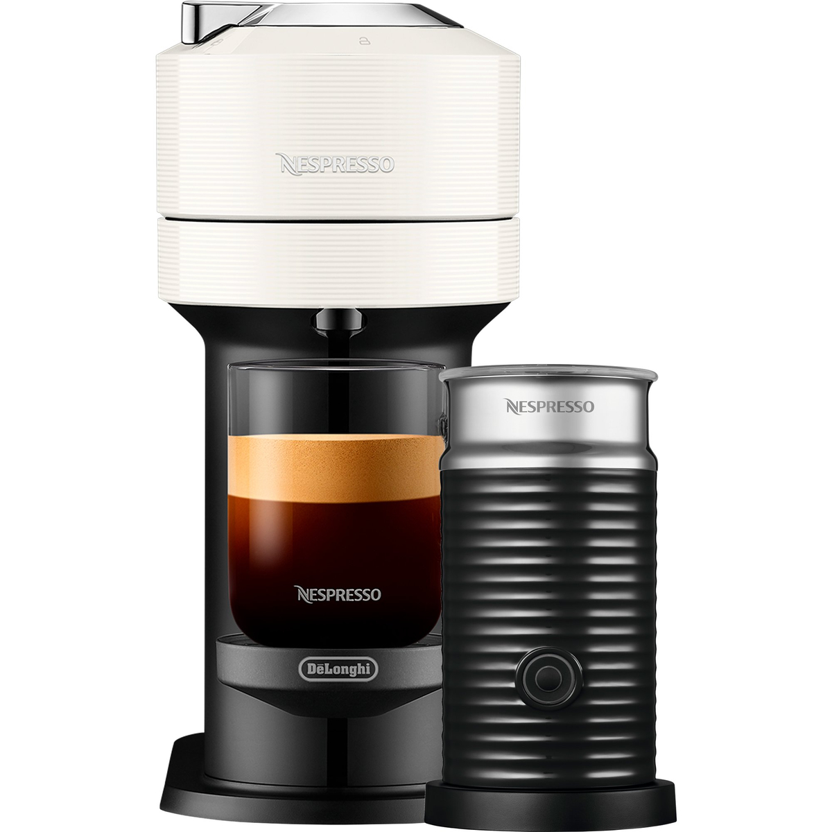 Vertuo Next Value Pack kaffemaskin och mjölkskummare, vit