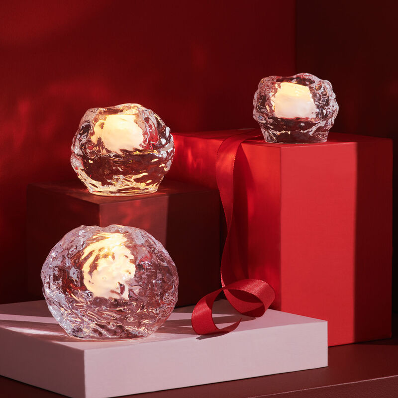 Snebold fyrfadsstage 3 stk., klar