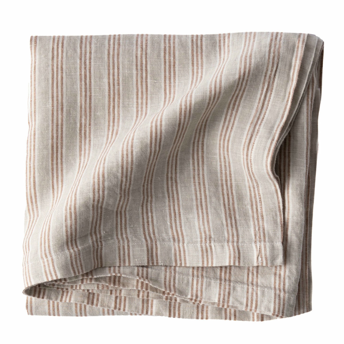 Bordduk i lin 145x145 cm, hazelnut stripe