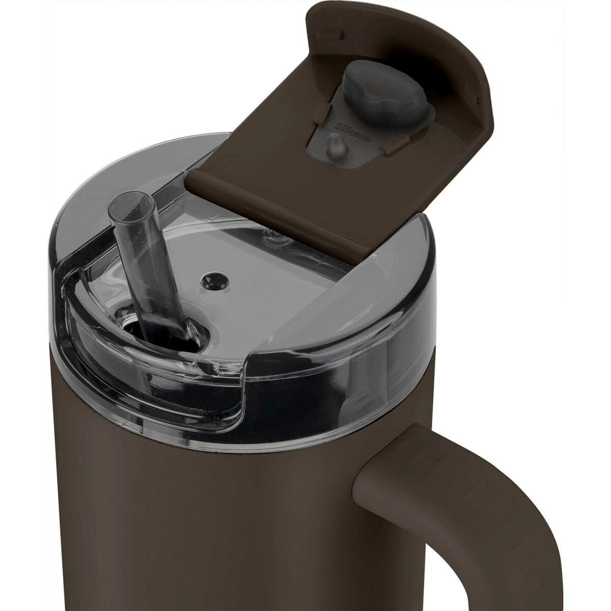 Thermo Plus termosmugg med sugrör 900 ml, chokladgrå