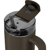 Thermo Plus termosmugg med sugrör 900 ml, chokladgrå